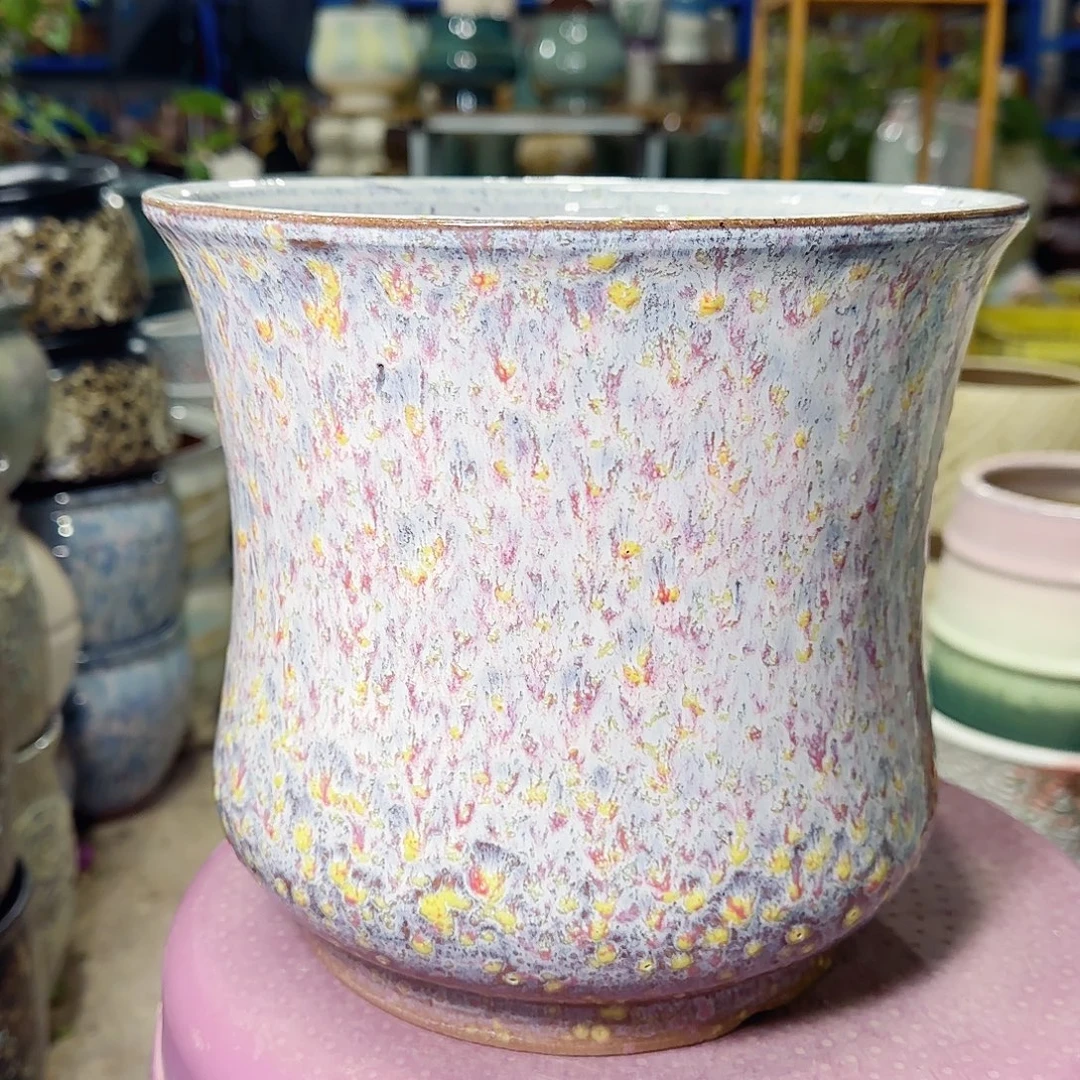 紫砂花盆高20口22……