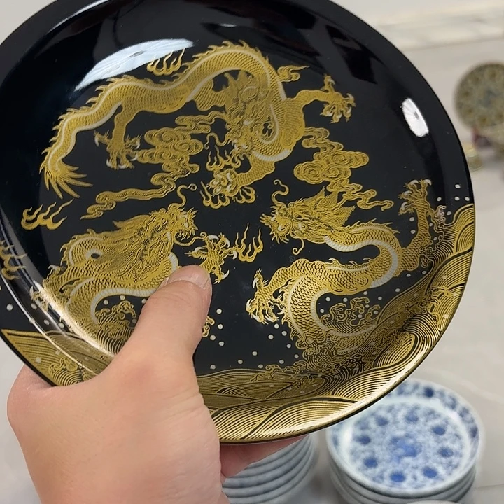 瓷片乌金金龙大胡乘景德镇