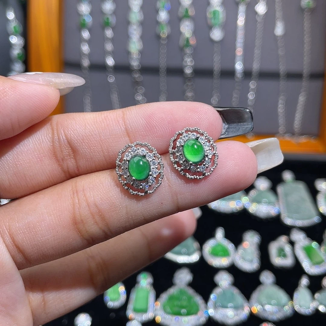 未镶嵌翡翠耳饰耳钉