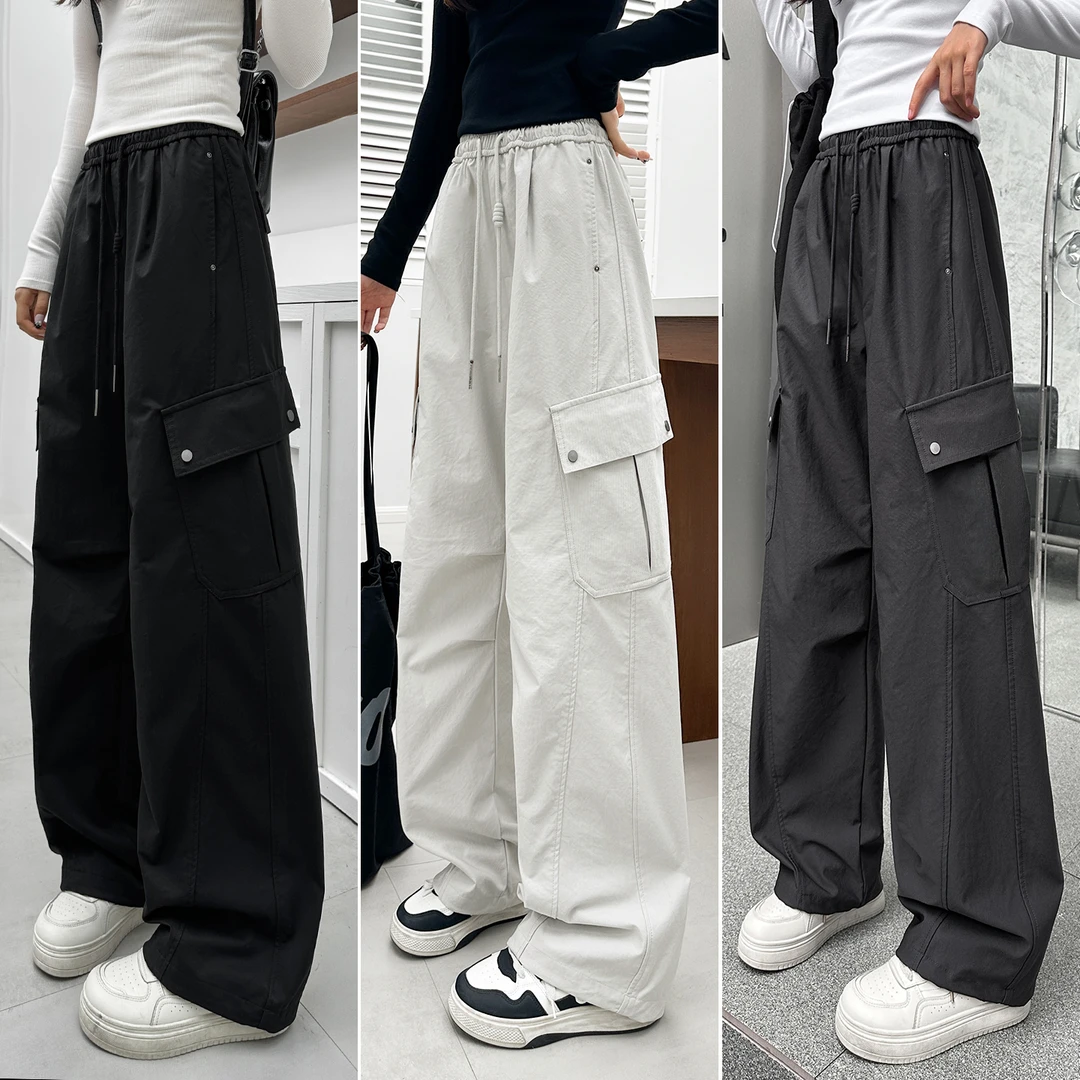 女大童工装裤2025秋装新款青少年运动裤休闲裤宽松女童裤子春秋