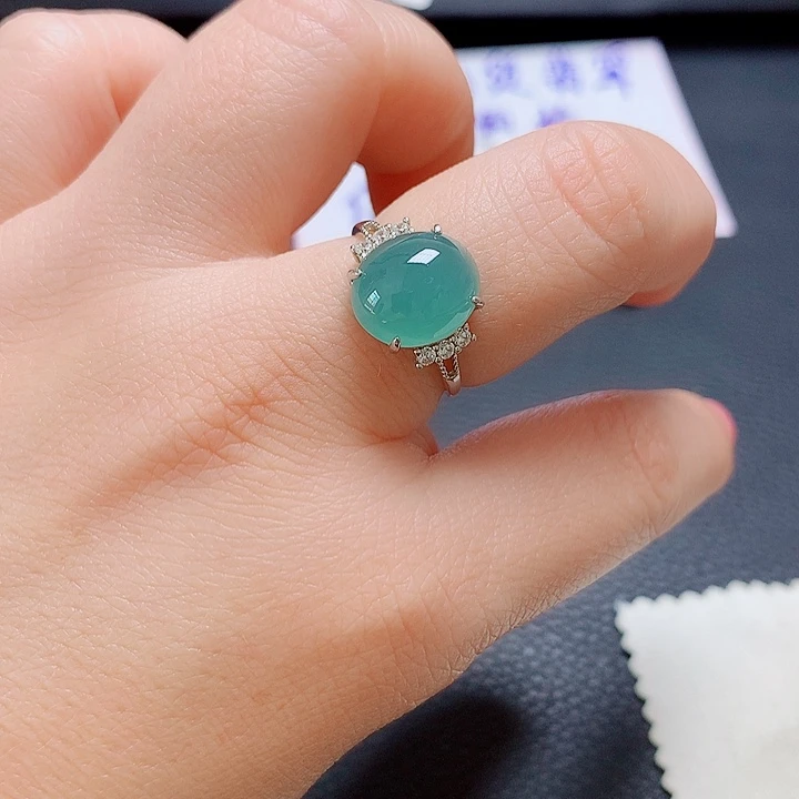银S925镶嵌戒指翡翠