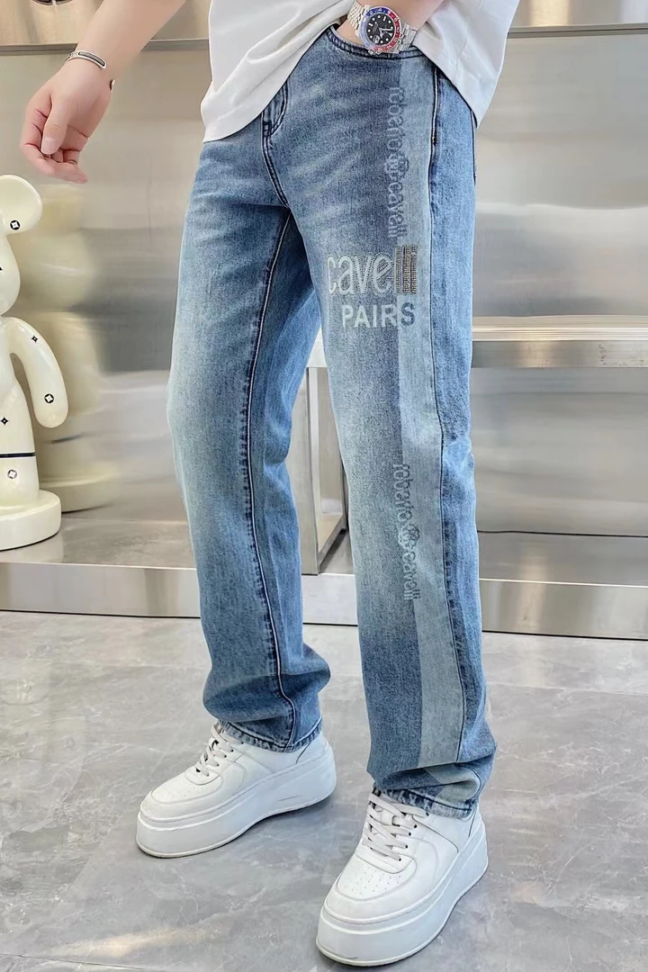 春夏季款复古高级感百搭爆款时尚潮流男士修身直筒休闲牛仔裤C005