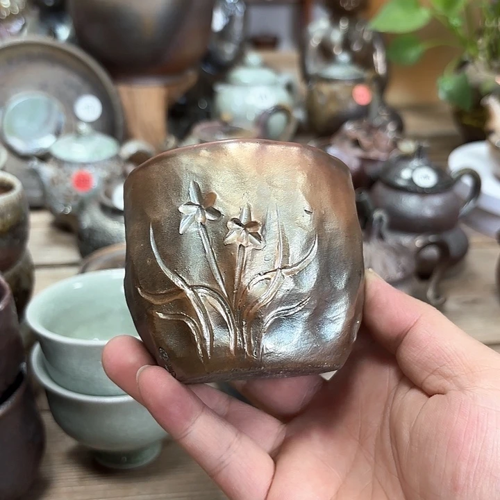 峰*柜手捏杯483 柴烧柴烧柴烧