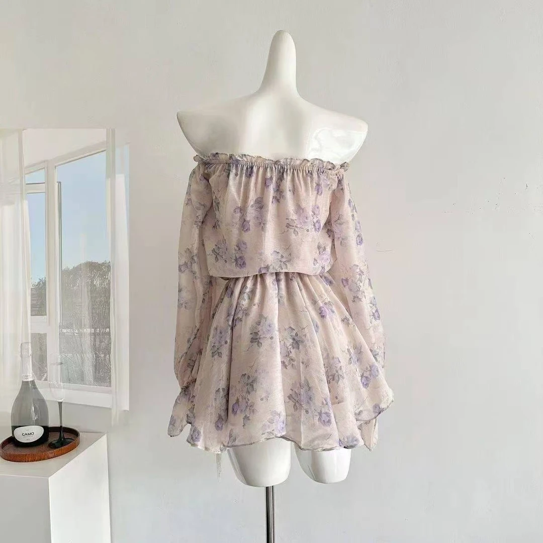 玫瑰连衣裙碎花群