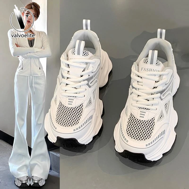 VALVOELITE老爹鞋女款夏季新款厚底女鞋白色鞋子休闲鞋运动鞋女