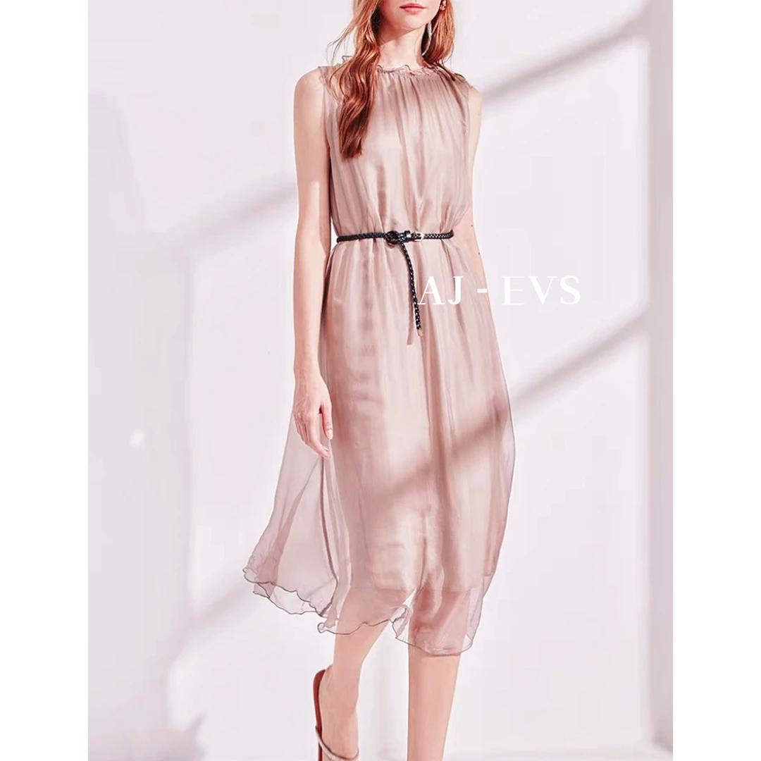 AJ-EVS【唯美艺术· 仙气感真丝飘逸灵动气质连衣裙】