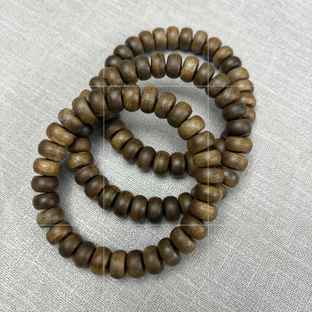 沉香海南虫漏沉香绿奇楠10mm算盘珠