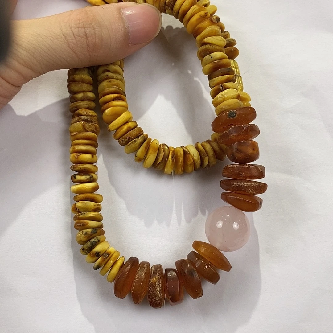 琥珀未镶嵌颈饰多人