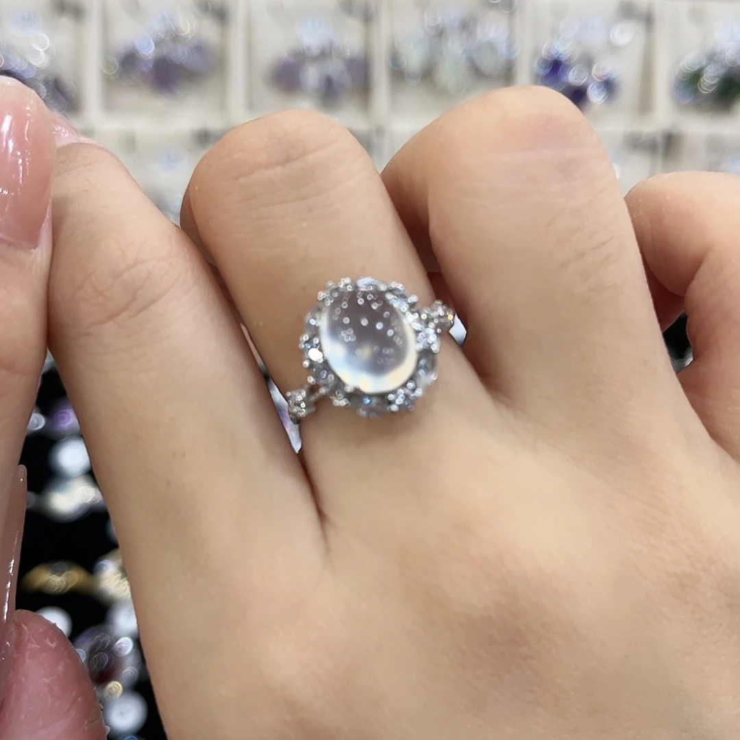 王***3岫玉银S925镶嵌戒指