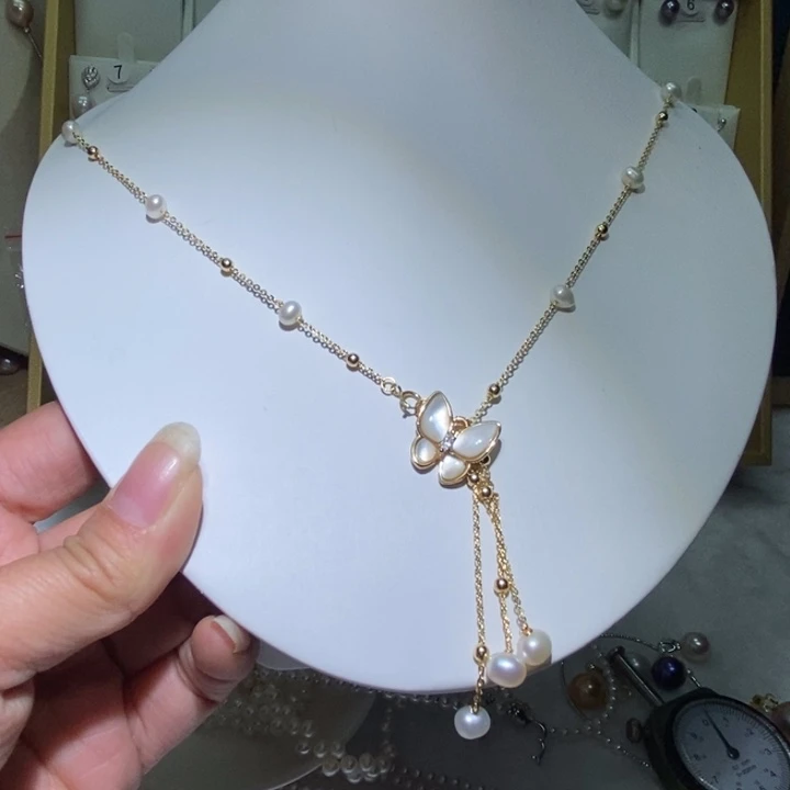耳饰银S925镶嵌淡水珍珠