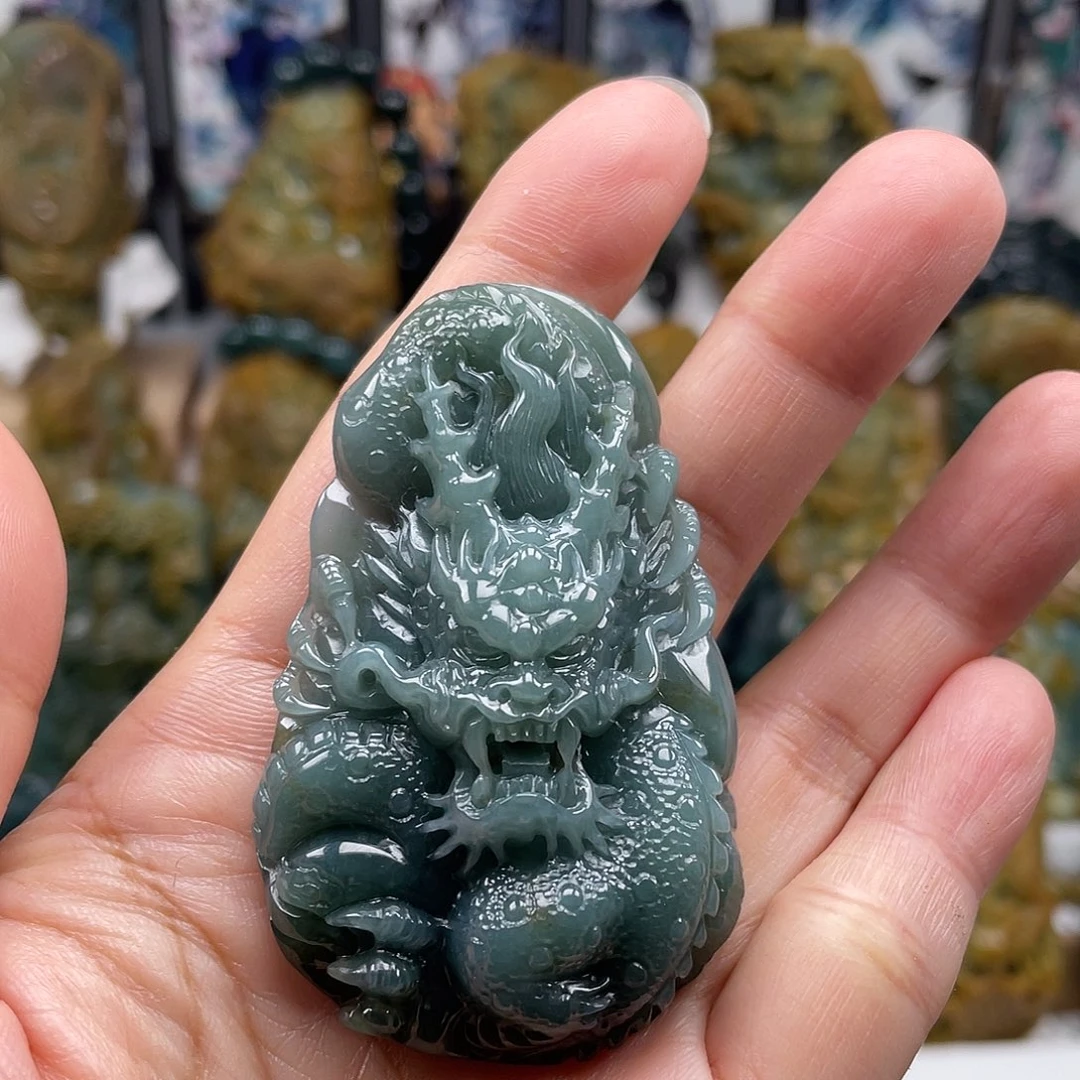 翡翠未镶嵌颈饰天然翡翠a货龙