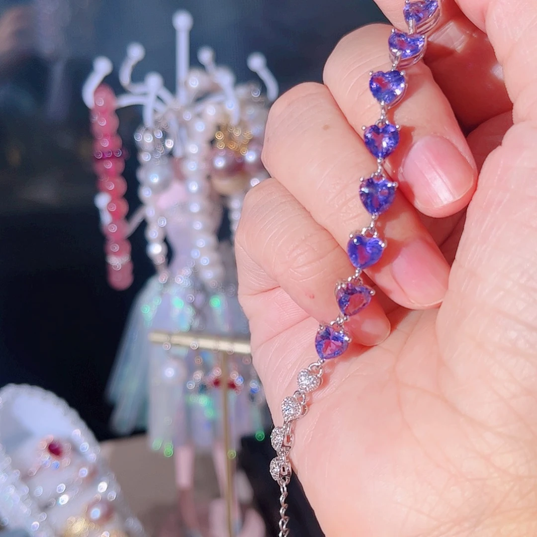 紫晶手链银S925镶嵌手链