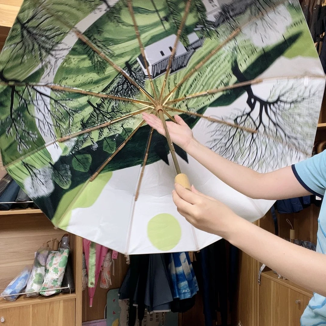 12双层双面双花晴雨伞