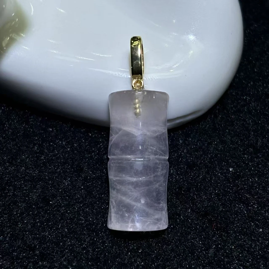 面面来财珠宝CT10012-冰花芙蓉晶粉竹节-配绳子