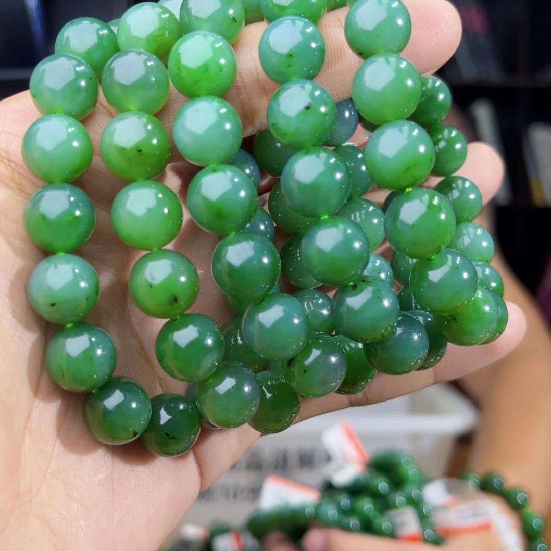 手串未镶嵌和田玉纯天然俄罗斯五号矿碧玉料卡12多样性发其一