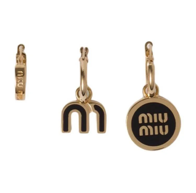 未使用 MIU MIU/缪缪 经典字母LOGO三件套耳钉耳环