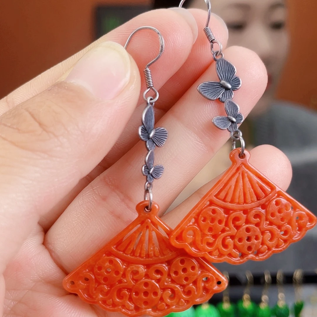 翡翠未镶嵌耳饰饰品