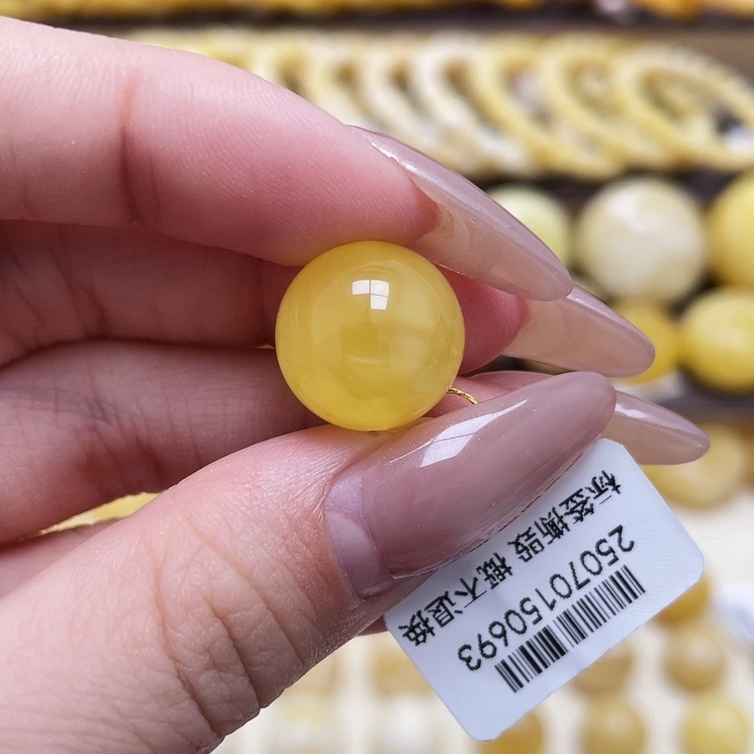 琥珀未镶嵌裸石14.8mm圆珠