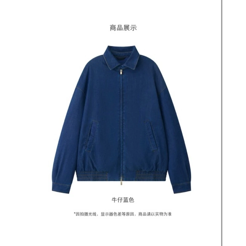 阳阳专属 女士丹宁牛仔鹅绒夹克短款外套新款冬装羽绒服K34256