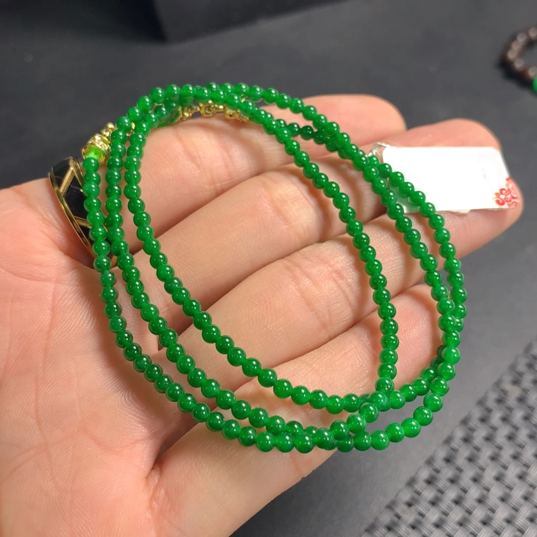 翡翠未镶嵌颈饰项链