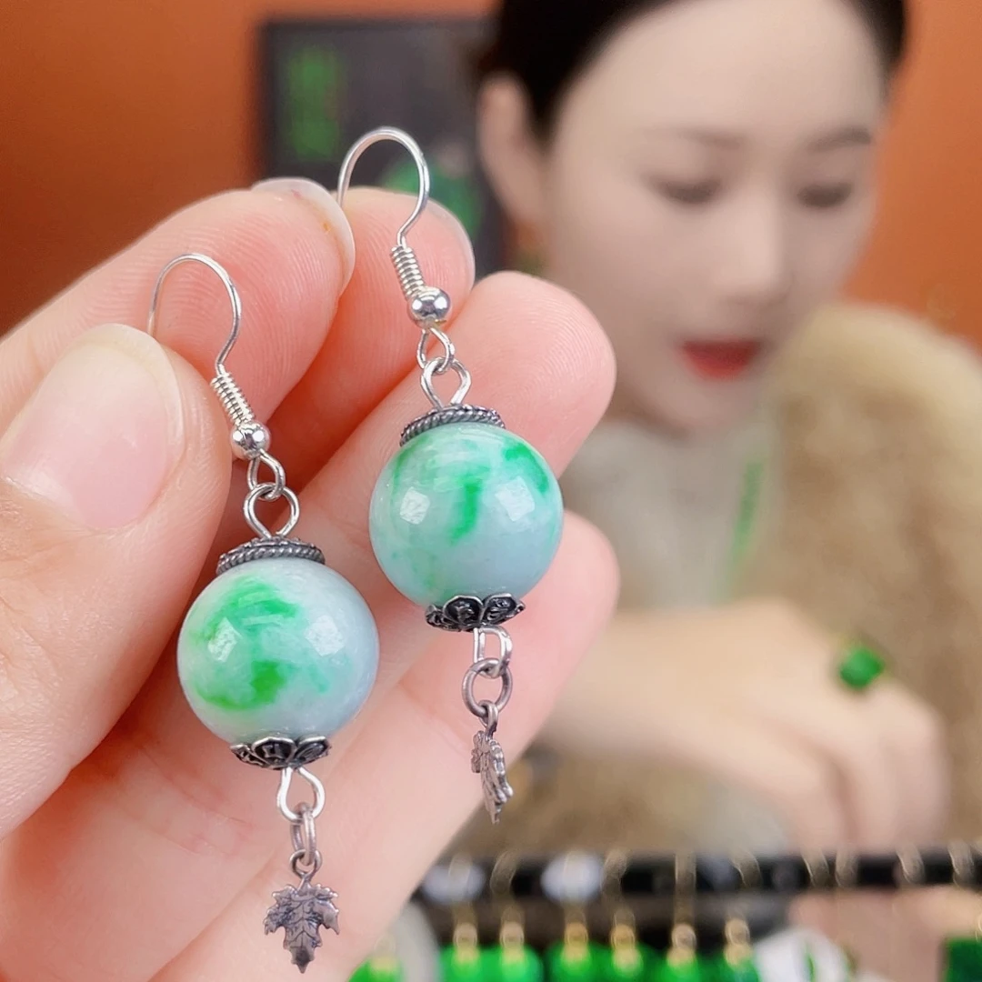 翡翠未镶嵌耳饰饰品