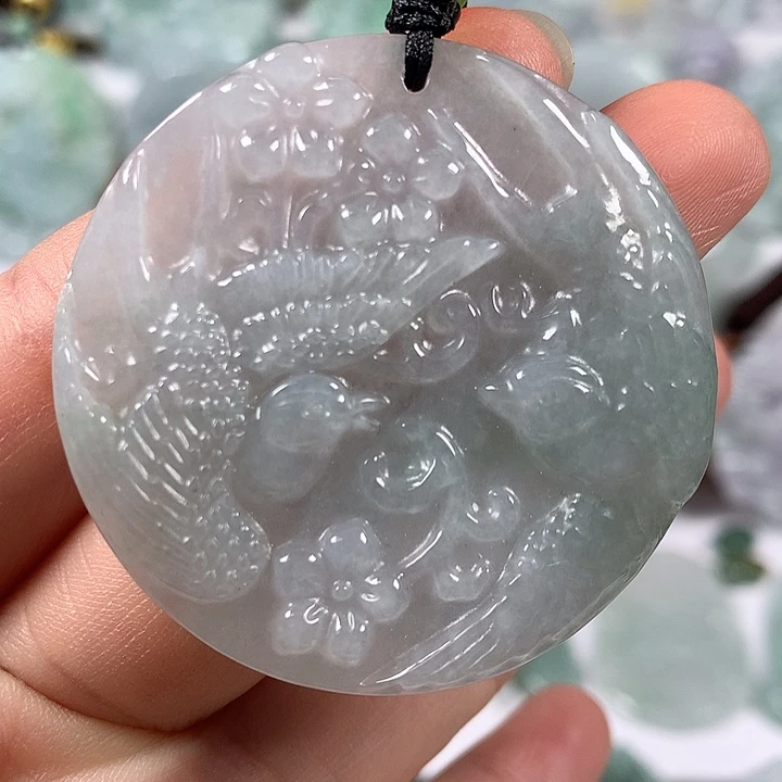 颈饰未镶嵌翡翠鸟语花香福利