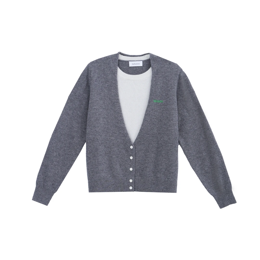 【假两件】luluzou2025秋冬新款假两件显脖长舒适通勤软糯亲肤11165