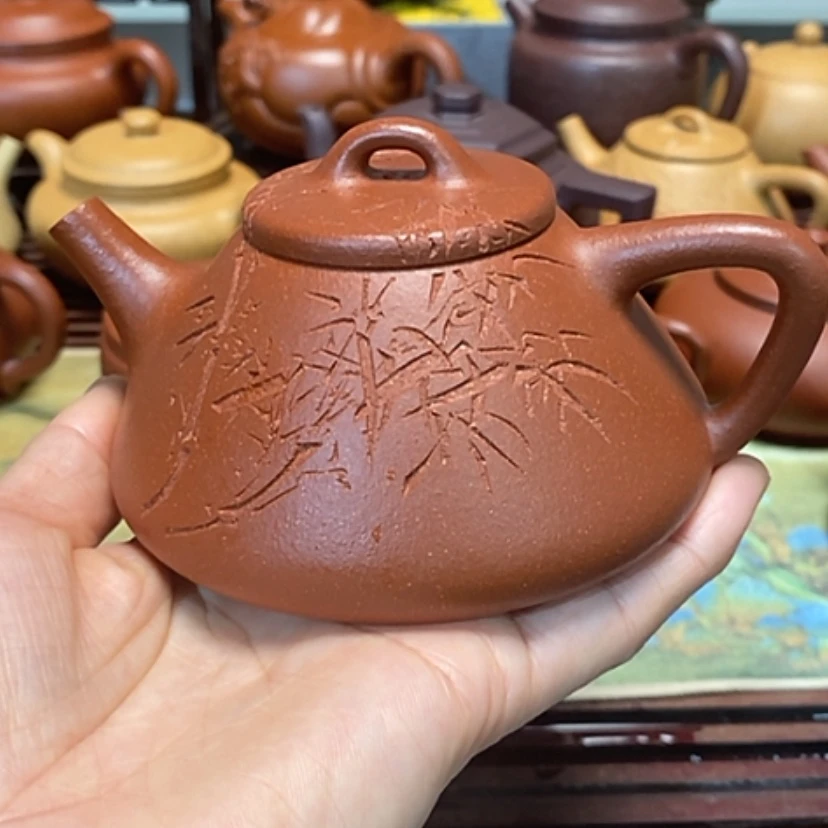 【闪购商品】紫砂茶壶红降坡半手工200毫升