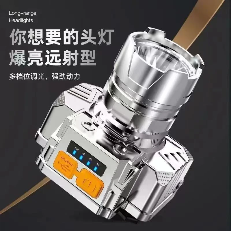 强光头戴式超长远射超亮可充电头灯户外照明家用远射夜钓适用