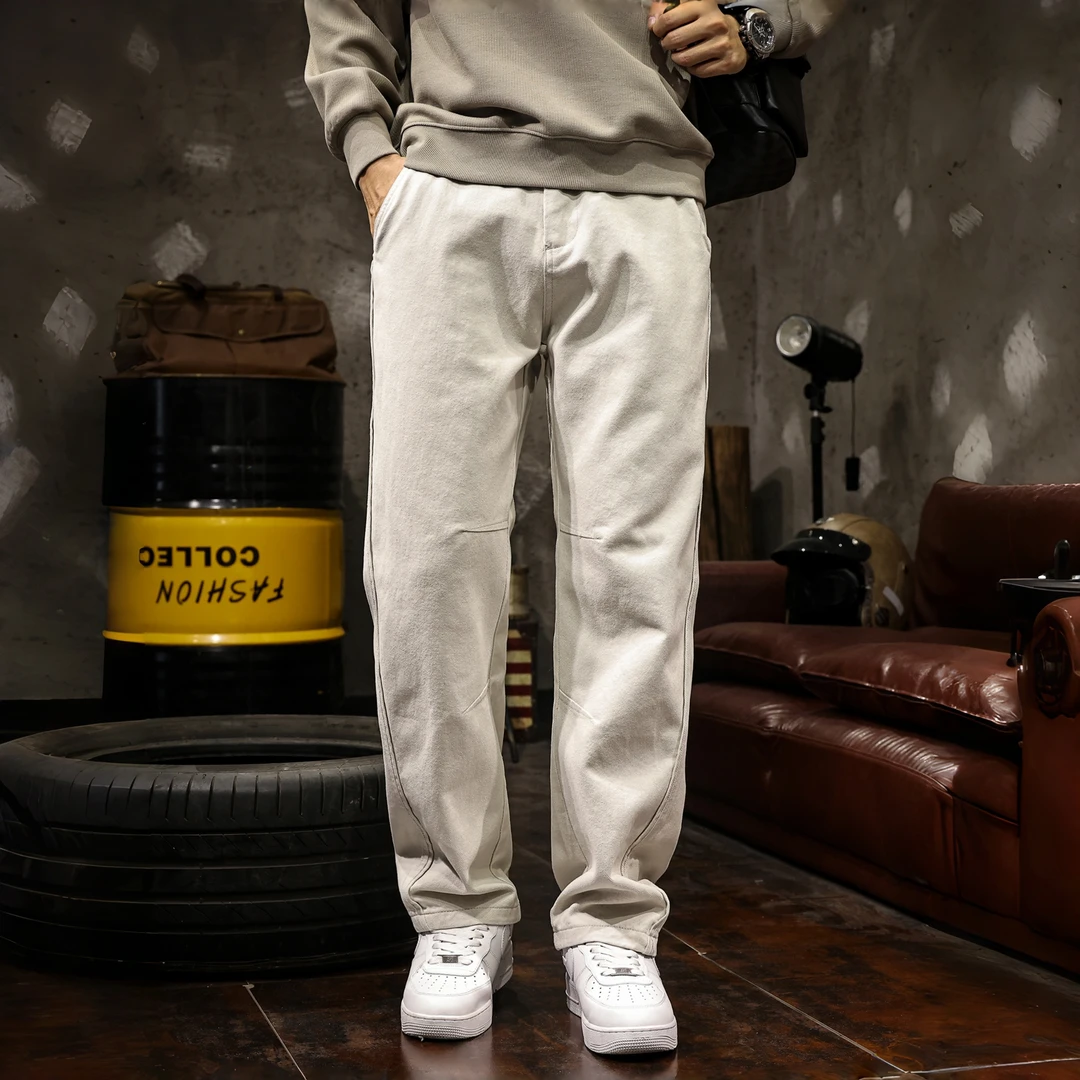 MR.MUDI/穆迪先生美式纯棉直筒休闲裤男士秋季2025新款工装裤宽松