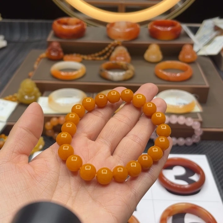 石英质玉（黄龙玉）合金手镯