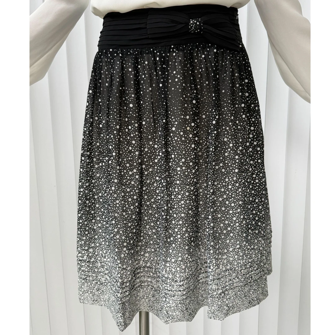 声雨竹半身裙高腰针织薄款轻职风半身裙时尚百褶裙夏季纱裙