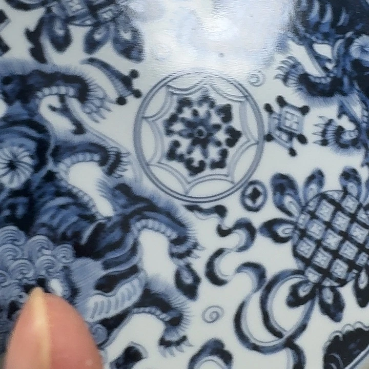 瓷片青花狮子大胡乘