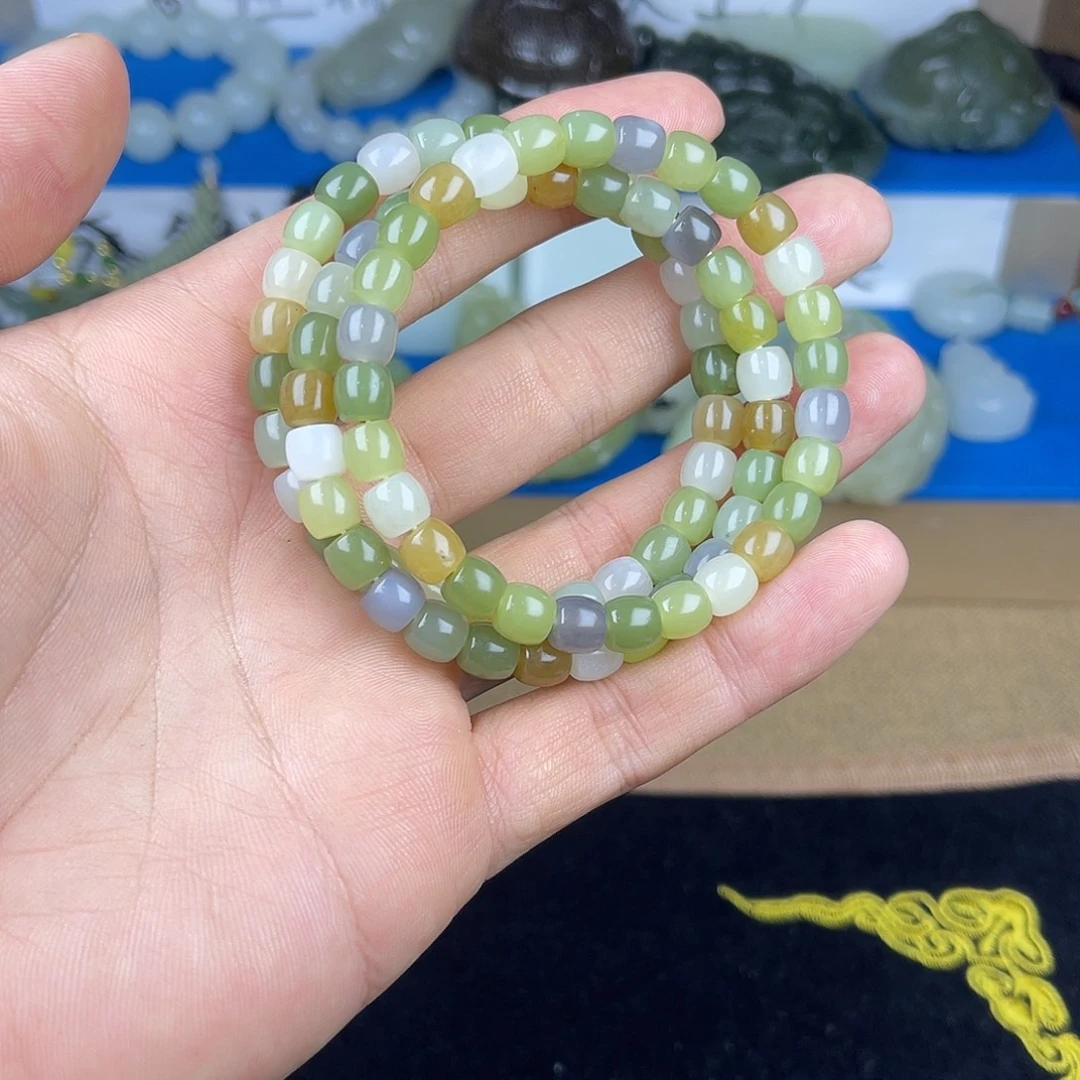 和田玉未镶嵌颈饰纯天然新疆和田玉多宝多样性发货发一条