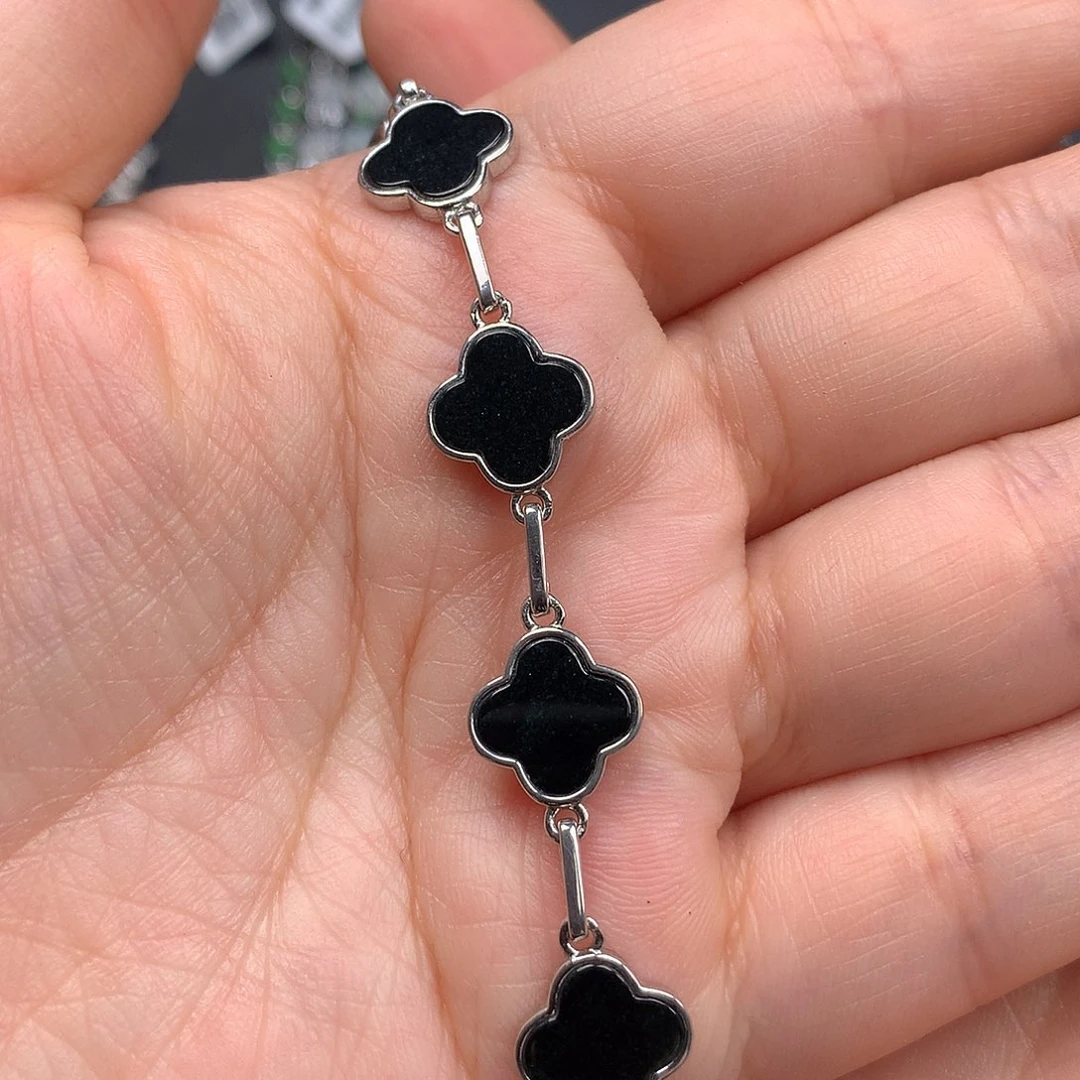 银S925镶嵌手链翡翠寶*手链925