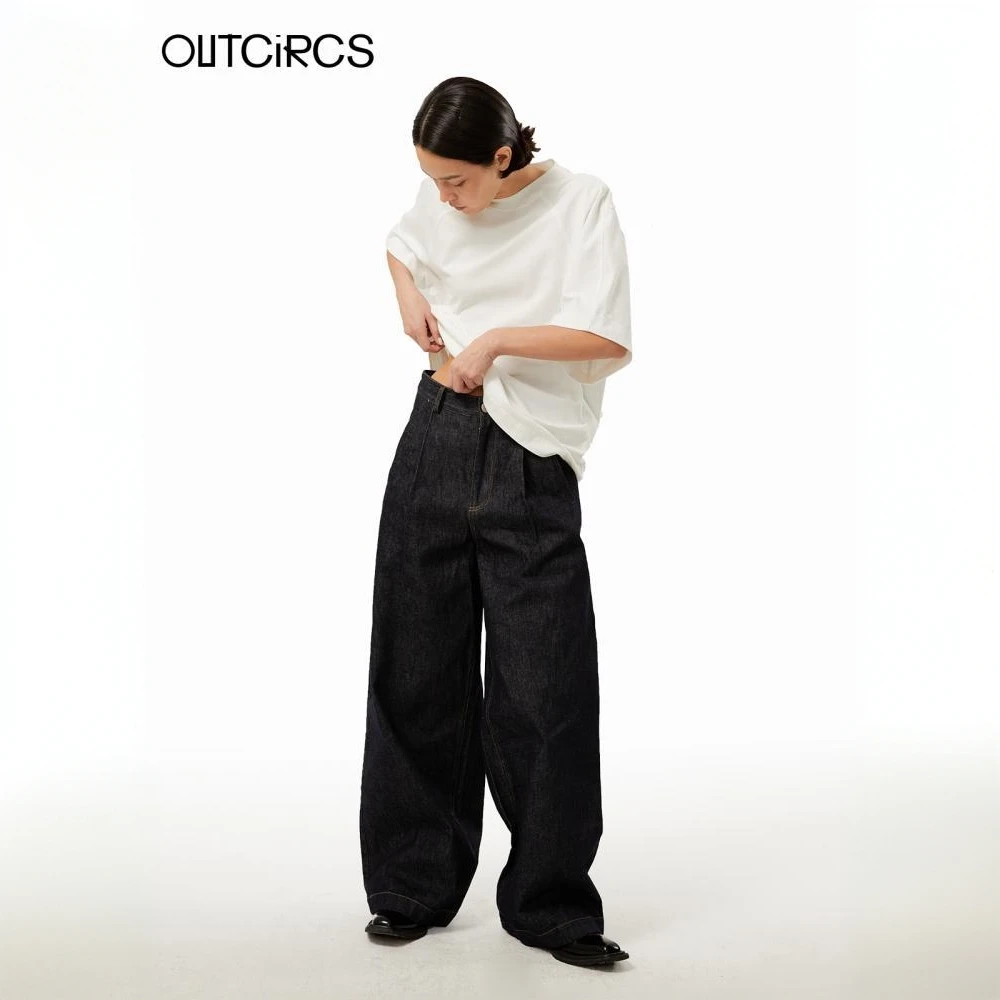 OUTCiRCS廓形感休闲牛仔裤春夏新品男女同款舒适简约易打理休闲裤