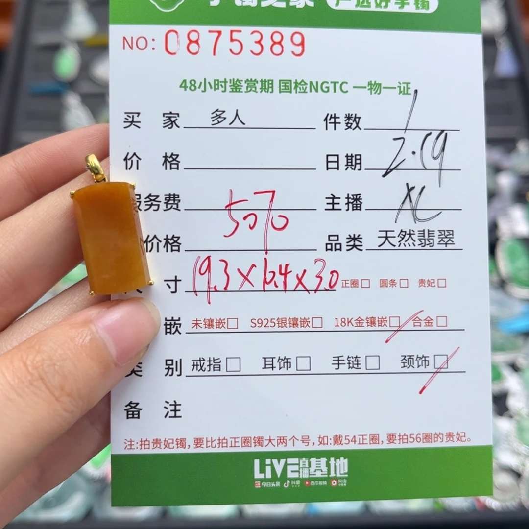 【闪购商品】翡翠颈饰18K金镶嵌多人