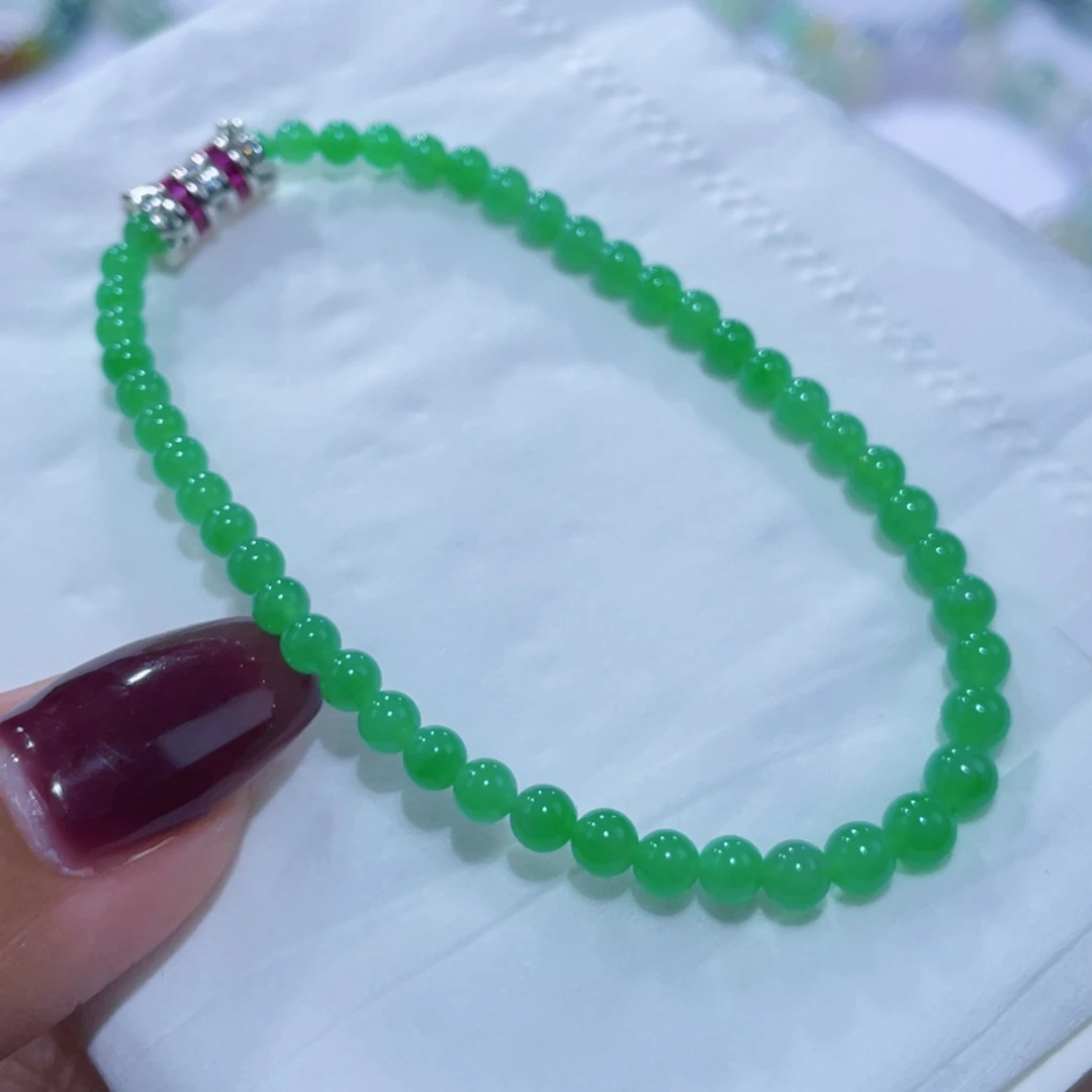 未镶嵌手链翡翠冰种甜阳绿