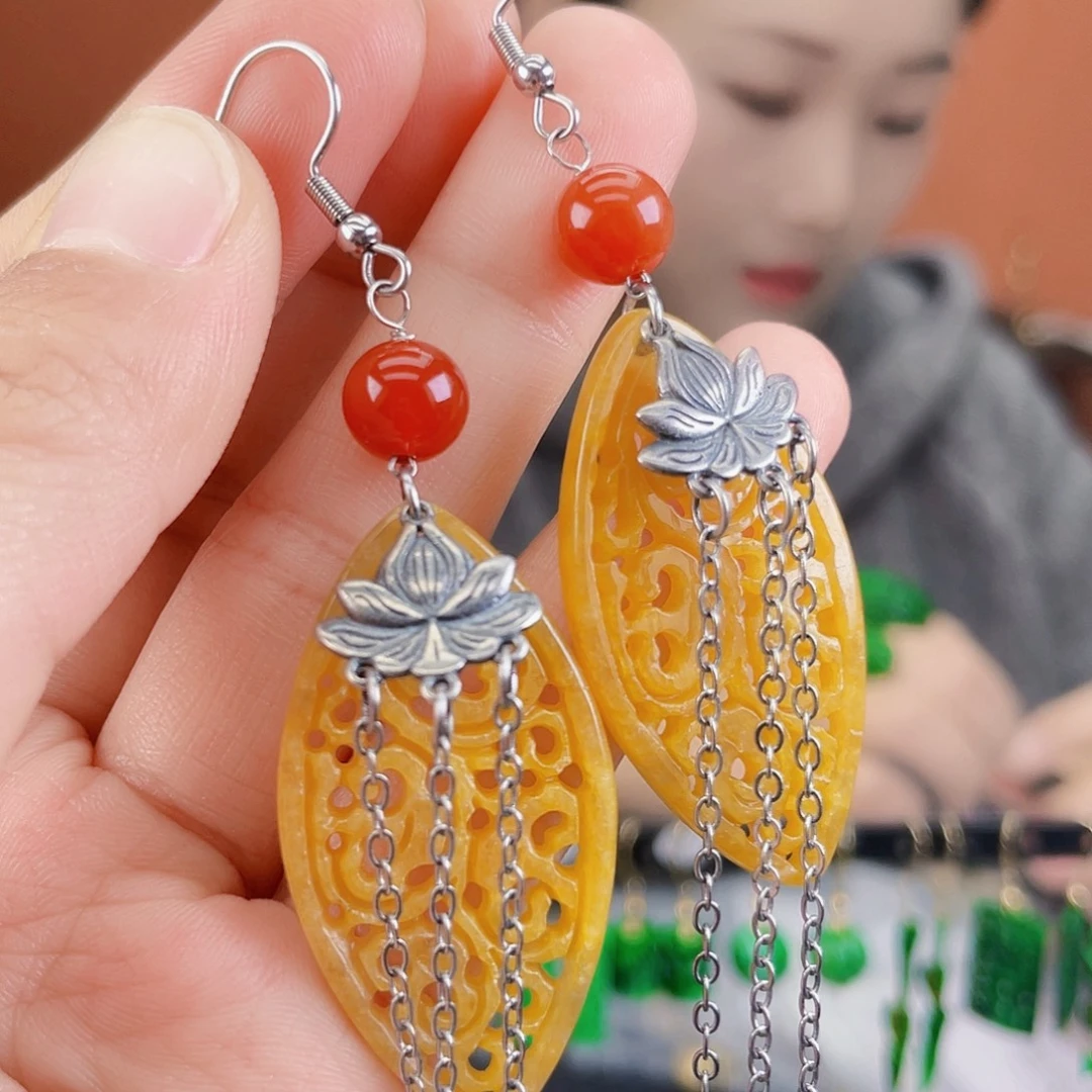 翡翠未镶嵌耳饰饰品