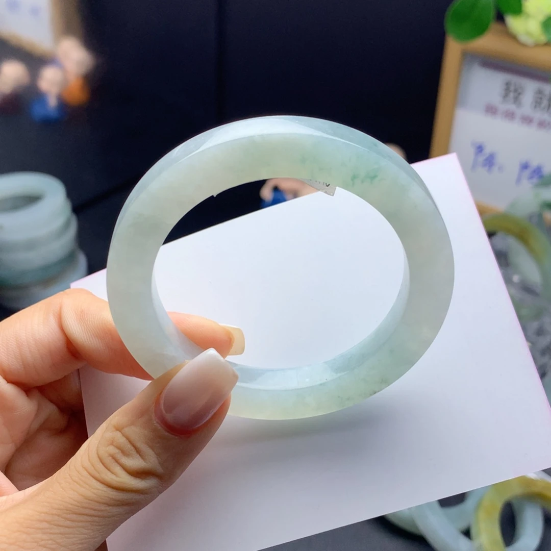 定制翡翠未镶嵌翡翠手镯52-54圆