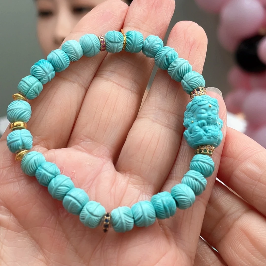 绿松石18K金镶嵌颈饰