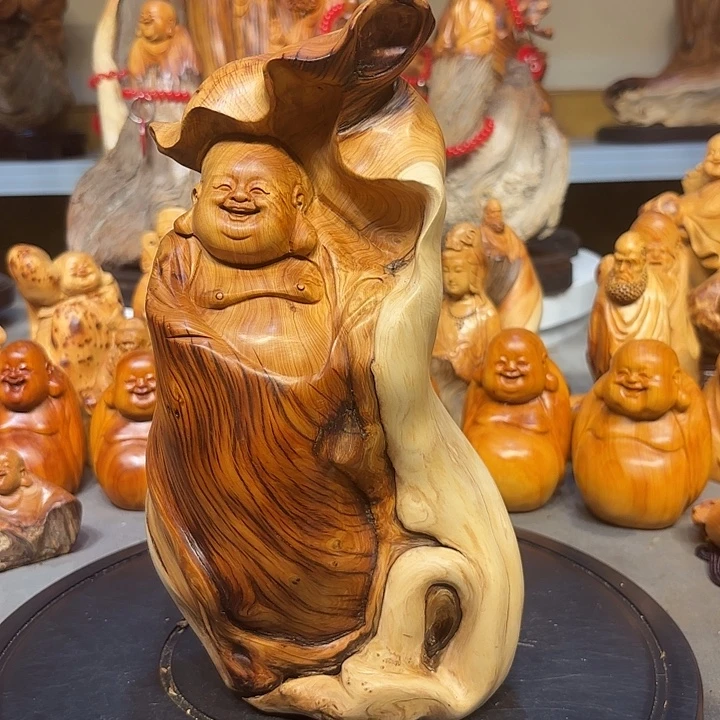 柏木太行崖柏弥勒佛