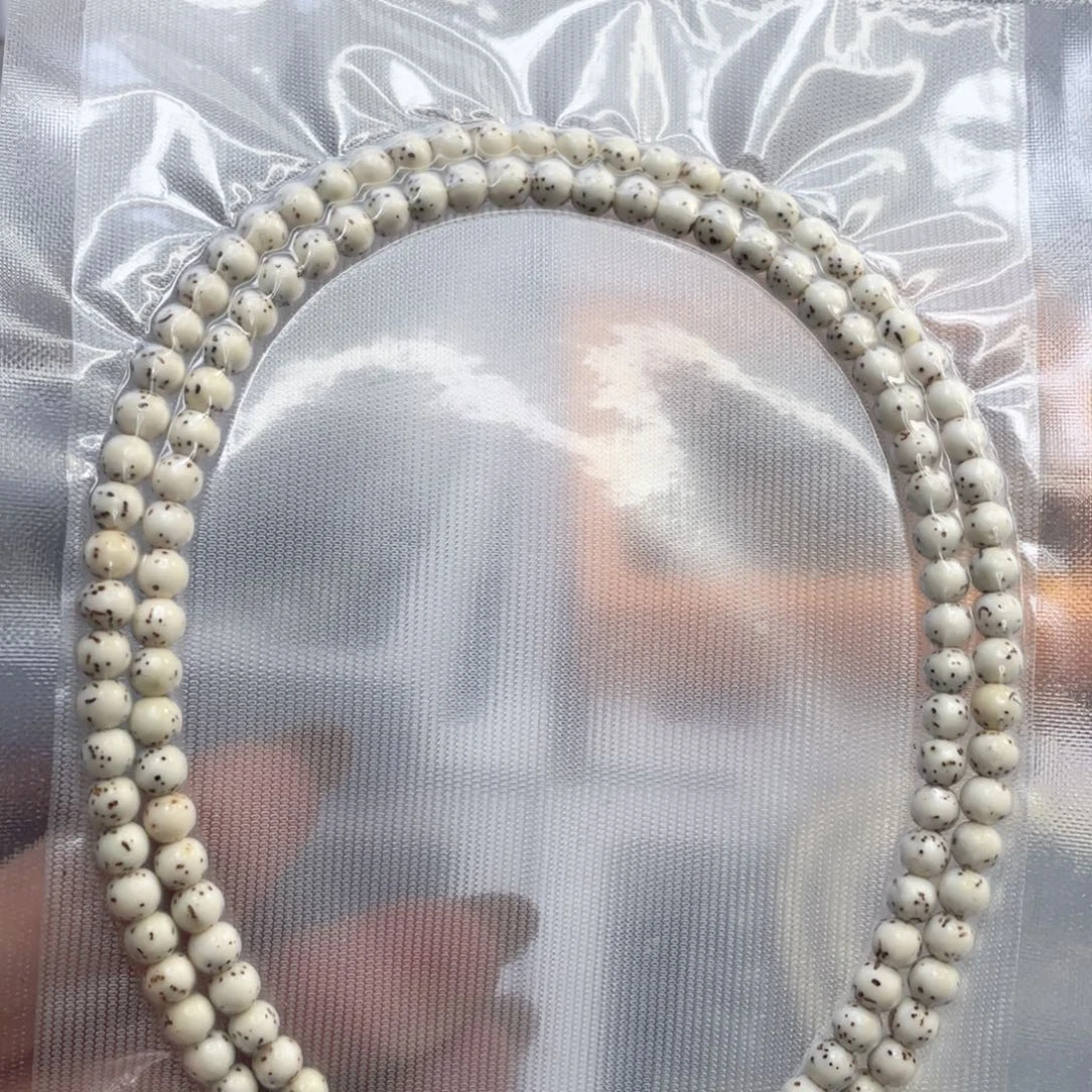 手串星月菩提原生态骨瓷白大留白圆珠尺寸5