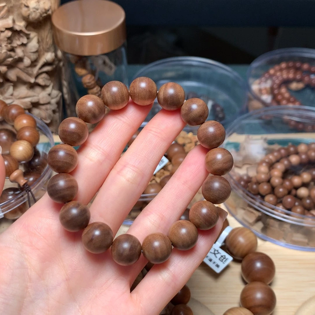 檀香木手串/手链布****待迈索尔老山檀12雕花料孤品