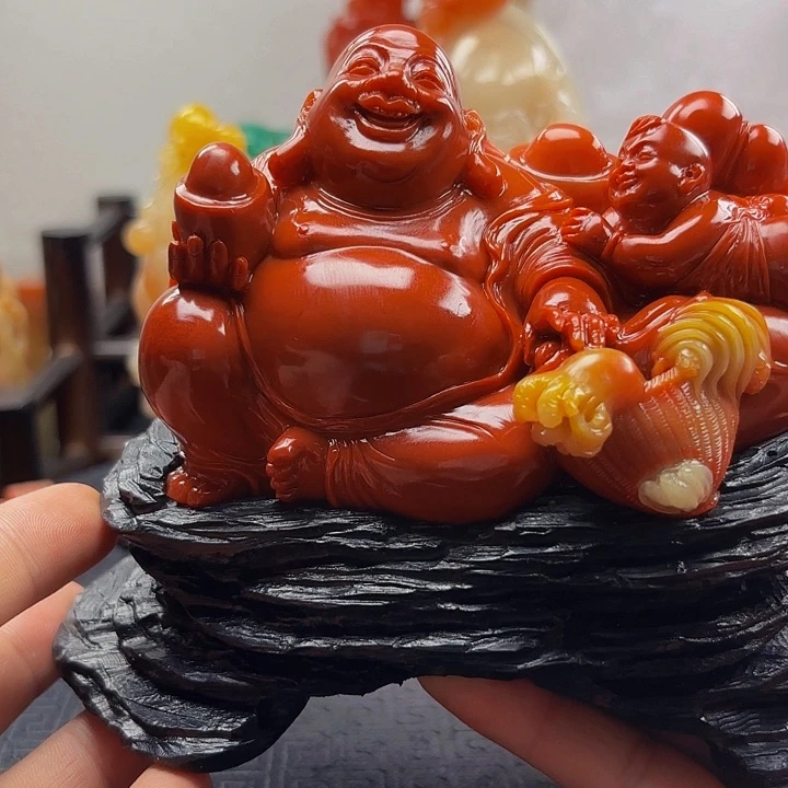 用***8寿山石寿山石弥勒摆件