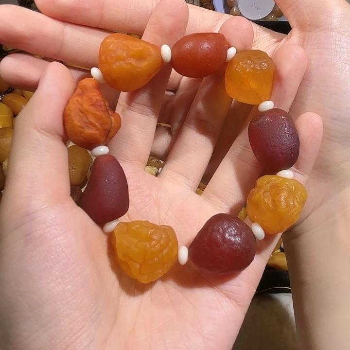 琥珀未镶嵌手链蜜蜡海漂手串