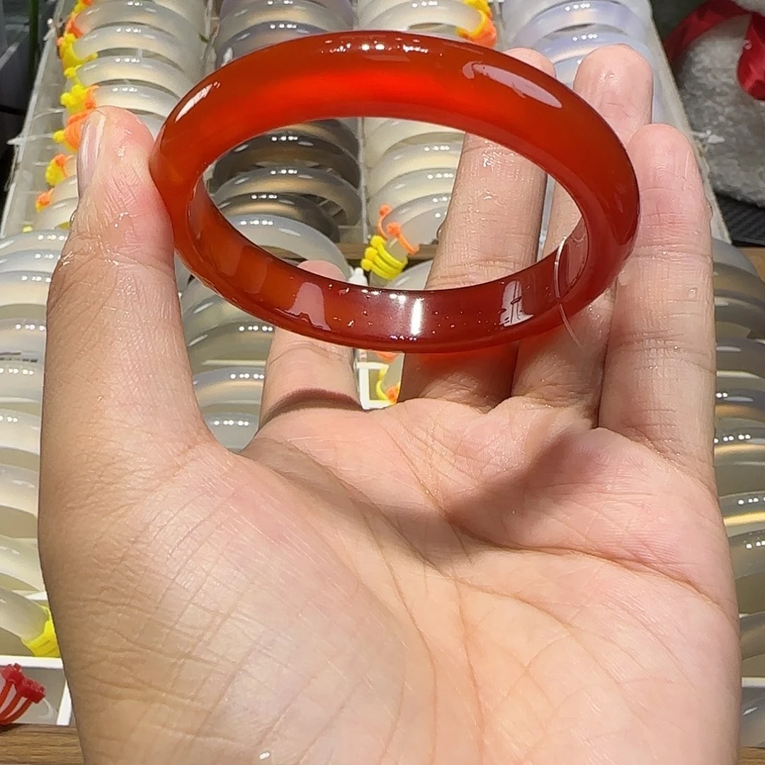 手镯玛瑙/玉髓未镶嵌54锦鲤红