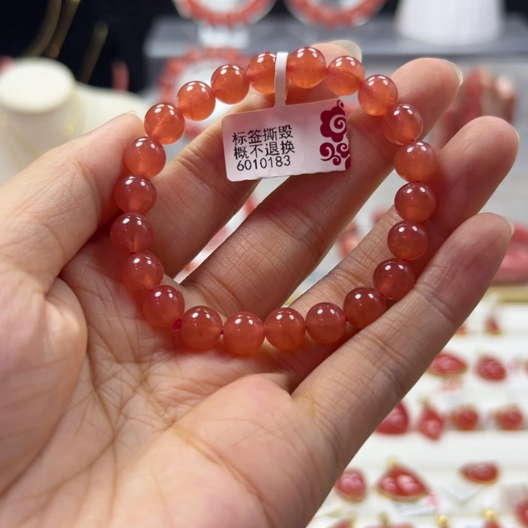 未镶嵌菱锰矿（红纹石）手串