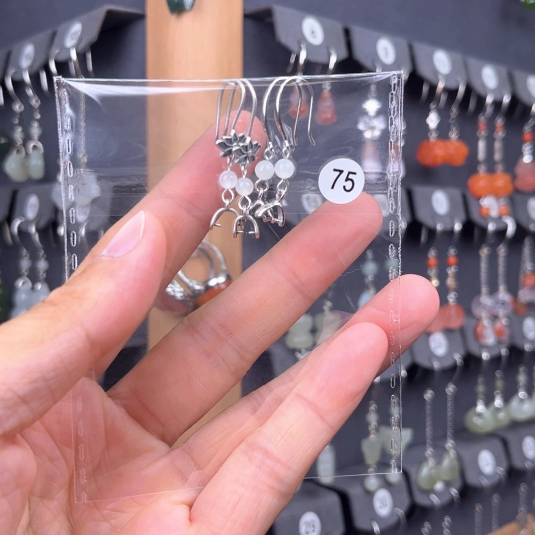 和田玉银S925镶嵌耳饰青***檬