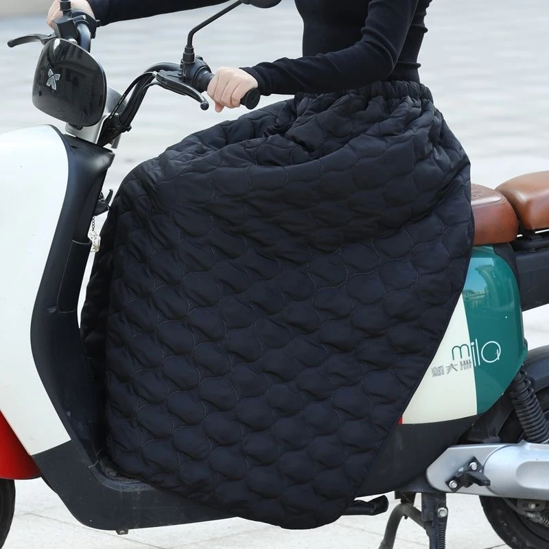 冬季电动车加绒挡风裙护膝防寒防风防水半身裙更方便